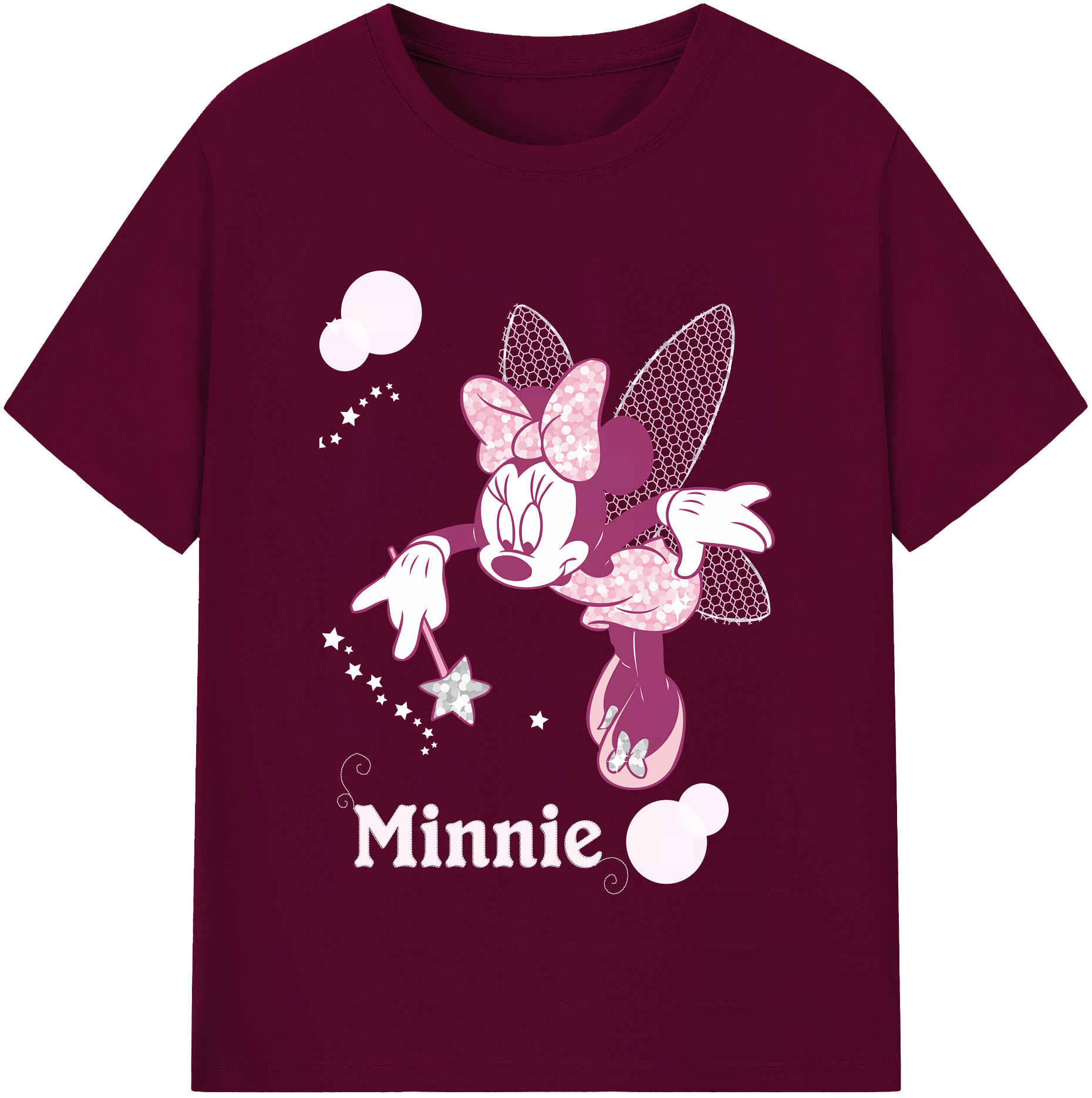 （画像用） ミッキーマウス Mickey Mouse レディースカジュアルプリントTシャツ（綿100％）